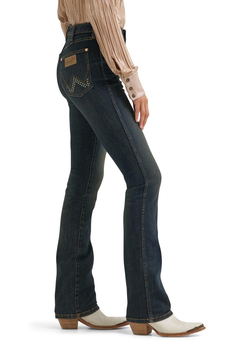 Western High Waist Straight Leg Jeans, Alternate, color, DARK DENIM