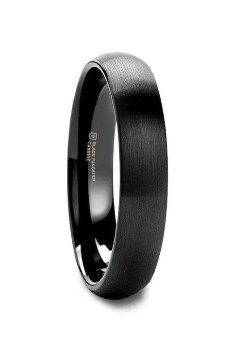 Raider Domed Brush Finished Tungsten Wedding Band