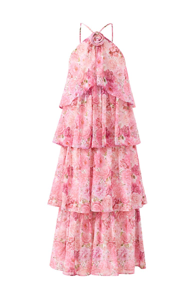 Marlo Kids Julietta Frill Maxi Dress, Main, color, Floral