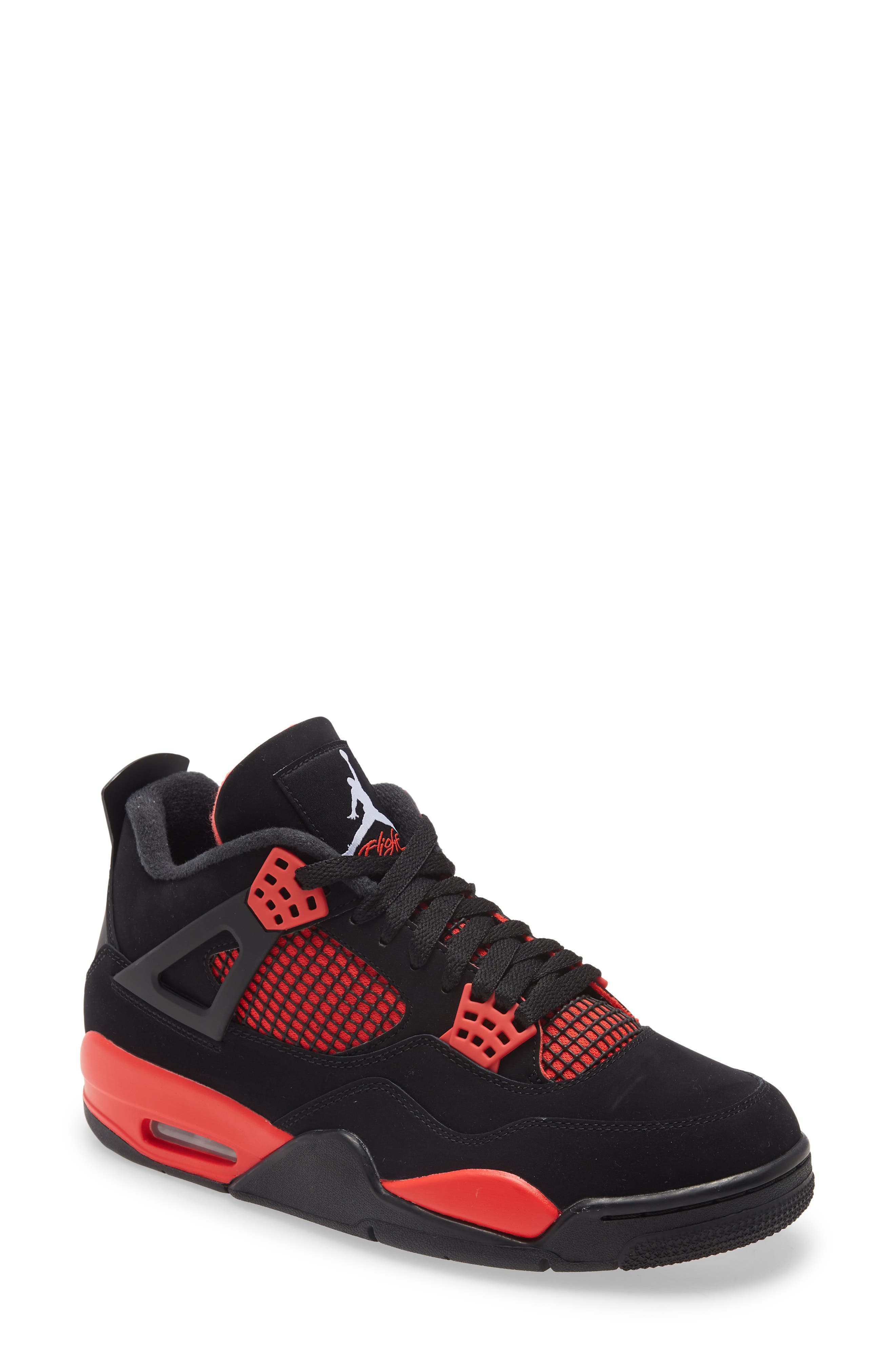 Air Jordan 4 Retro Basketball Sneaker, Main, color, BLACK/ MULTI-COLOR