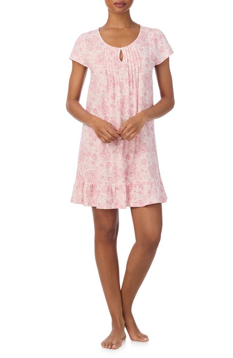 Print Short Sleeve Nightgown (Regular & Plus)