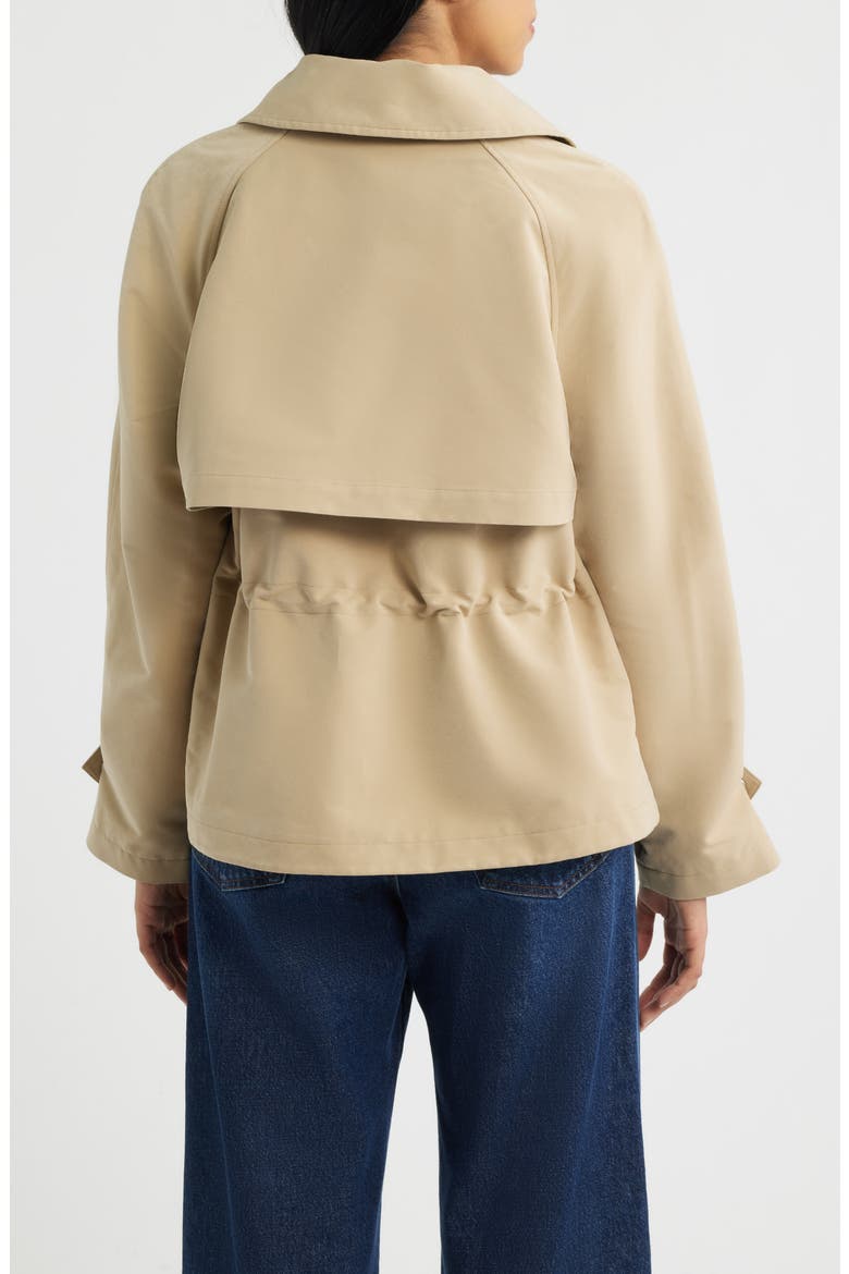 Short Hooded Raincoat, Alternate, color, KHAKI