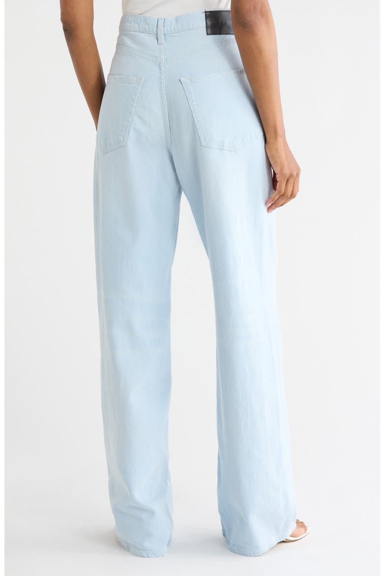 Damon Pleated Wide Leg Jeans, Alternate, color, FADED BLUE STRETCH