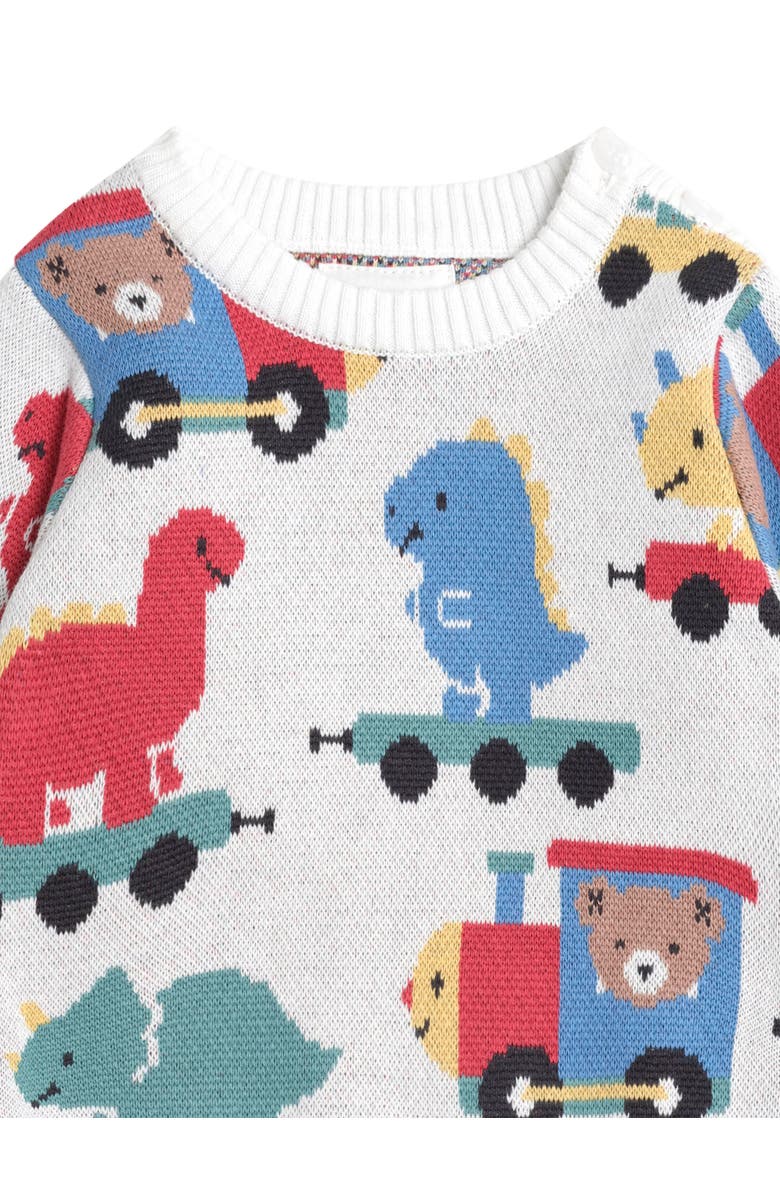 Huxbaby Dino Train Knit Pullover, Alternate, color, Multi