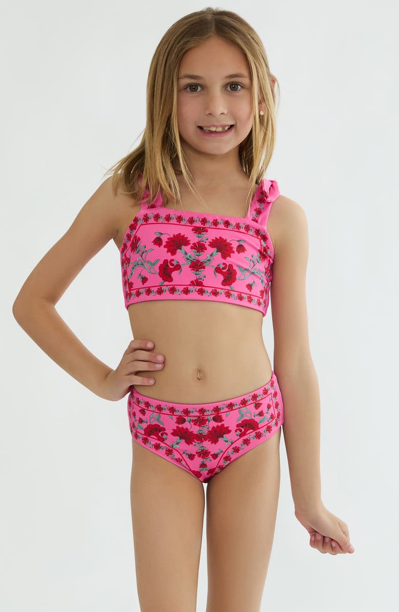 Beach Riot Kids' Little Stella & Janine Two-Piece Swimsuit, Alternate, color, Redwood Floral