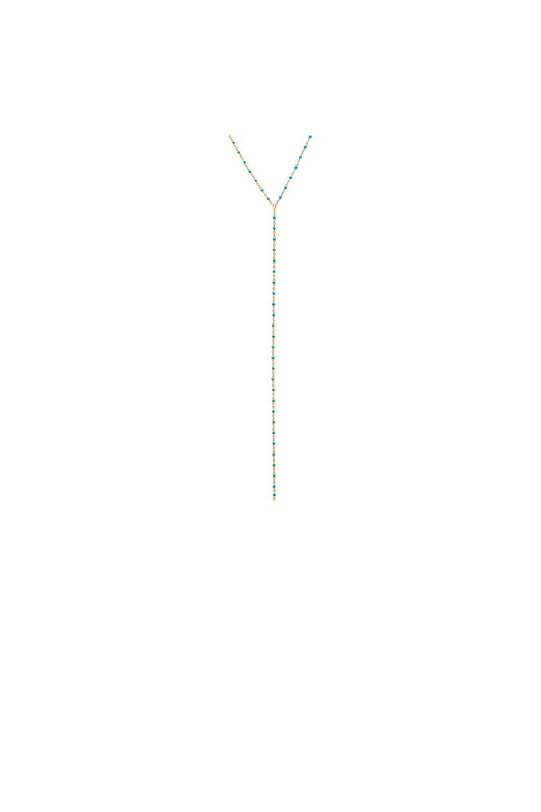 Turquoise Enamel Beaded Chain Lariat, Main, color, Turquoise