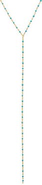 BY ADINA EDEN Turquoise Enamel Beaded Chain Lariat