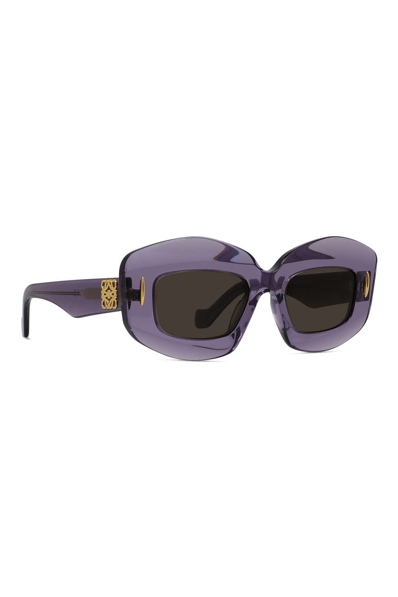 Silver Screen 49mm Rectangular Sunglasses, Alternate, color, SHINY VIOLET / BROWN