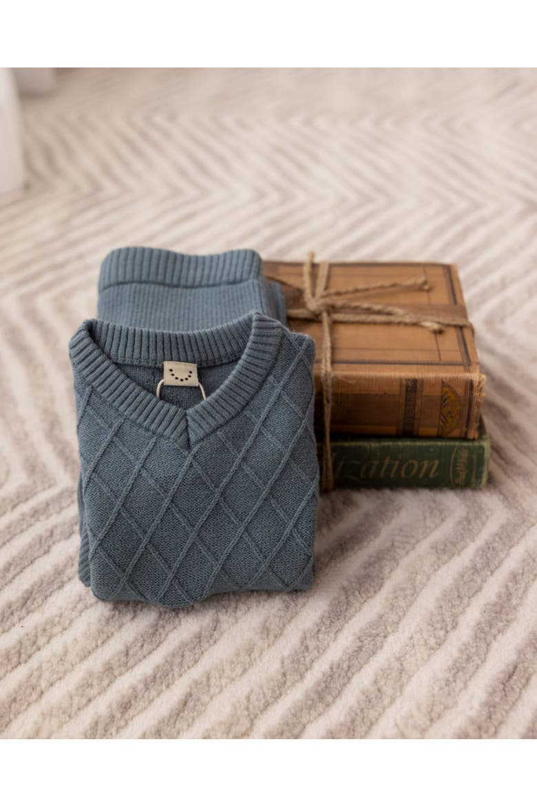 Kid's Mixed Knit Pullover Sweater Set, Alternate, color, Blue