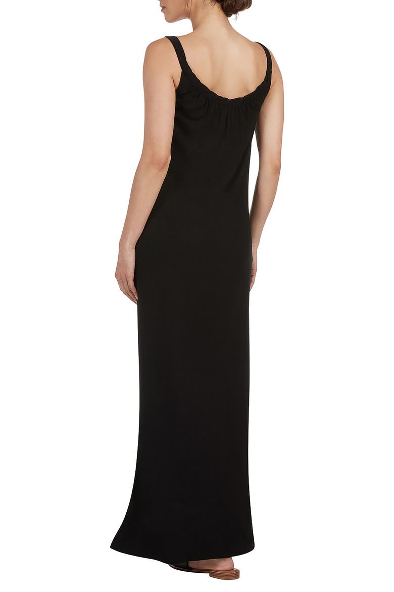 Twisted Neck Maxi Dress, Alternate, color, BLACK
