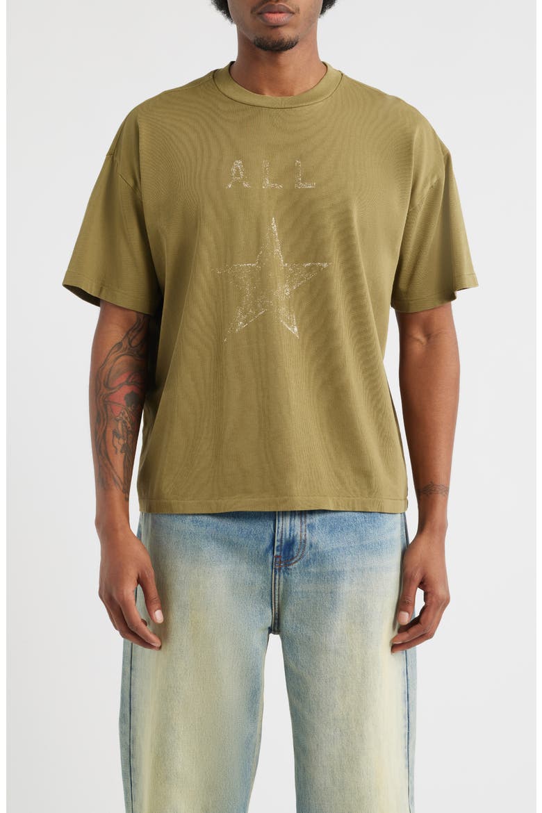 Crop Hill All Star Graphic T-Shirt, Main, color, OLIVE