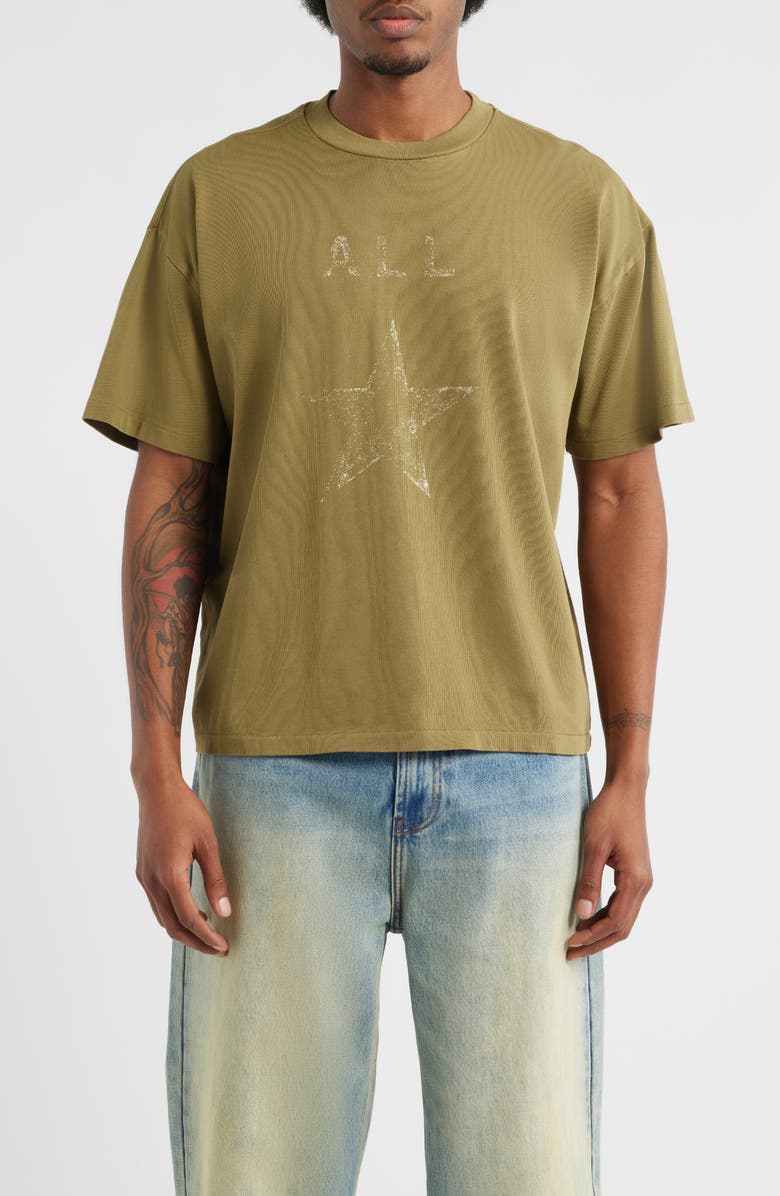 Elwood Crop Hill All Star Graphic T-Shirt, Main, color, Olive