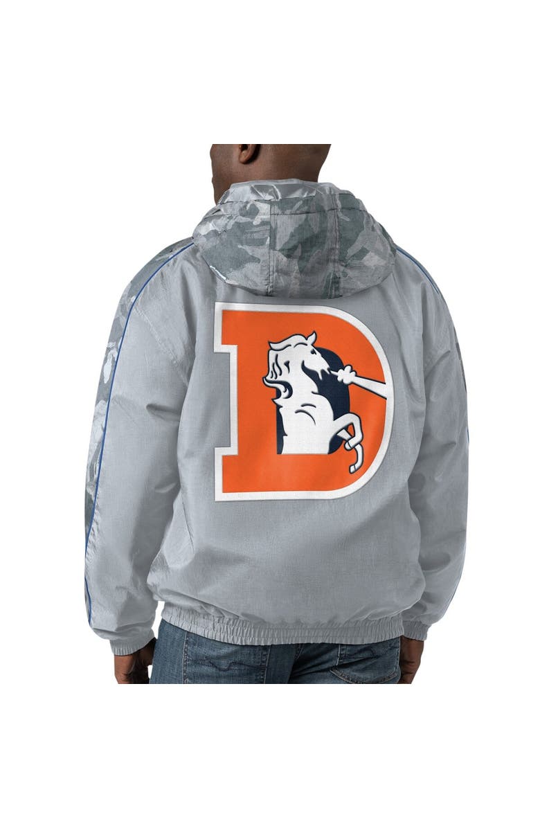 STARTER Men's Starter Gray Denver Broncos Thursday Night Gridiron Throwback Full-Zip Jacket, Alternate, color, Gray