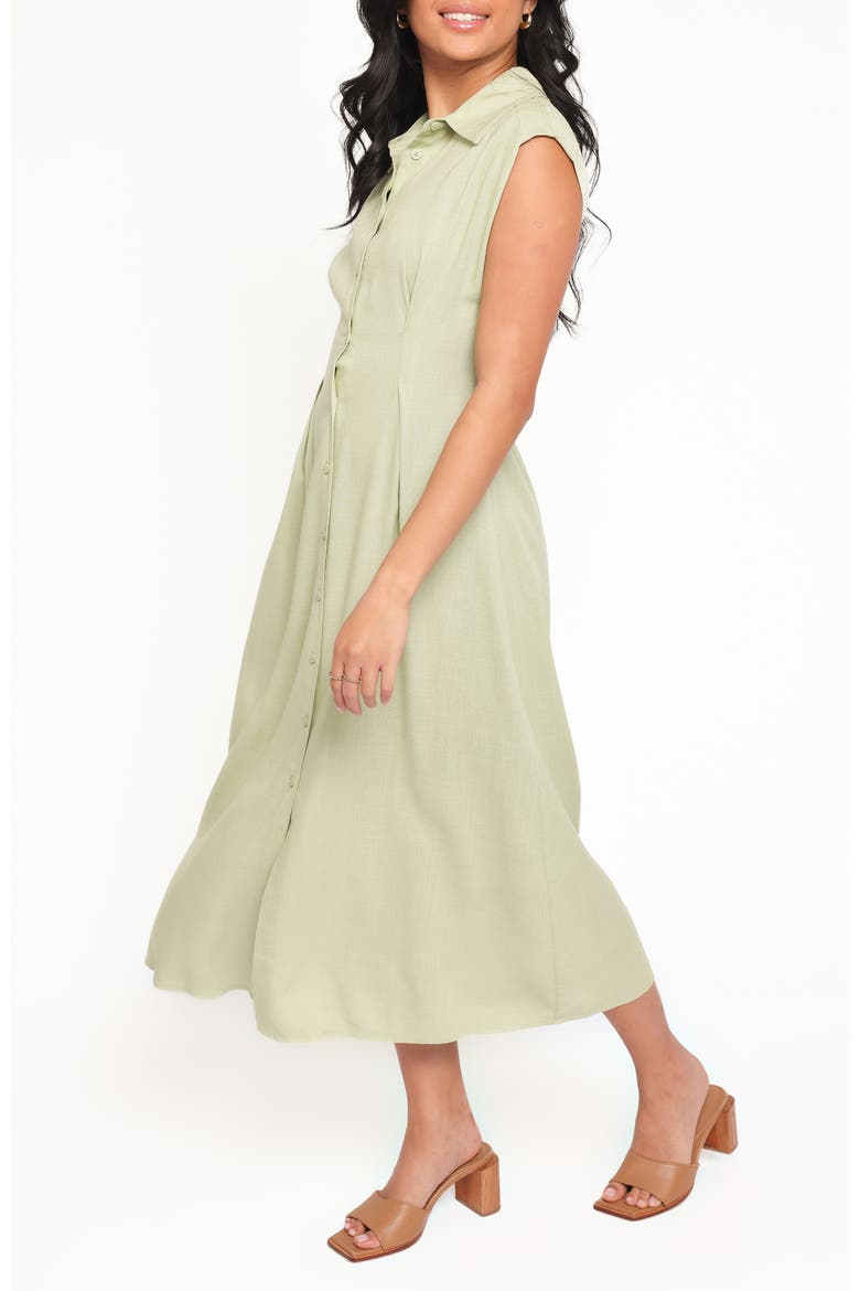 Cami Cap Sleeve Midi Shirtdress, Alternate, color, GREEN