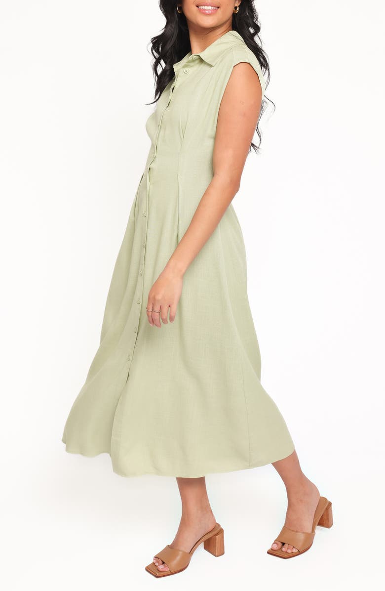 Petal & Pup Cami Cap Sleeve Midi Shirtdress, Alternate, color, Green