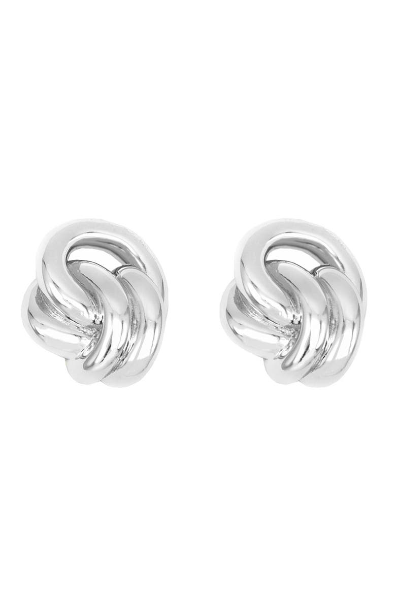 Petit Moments Miami Knot Stud Earrings, Main, color, Silver