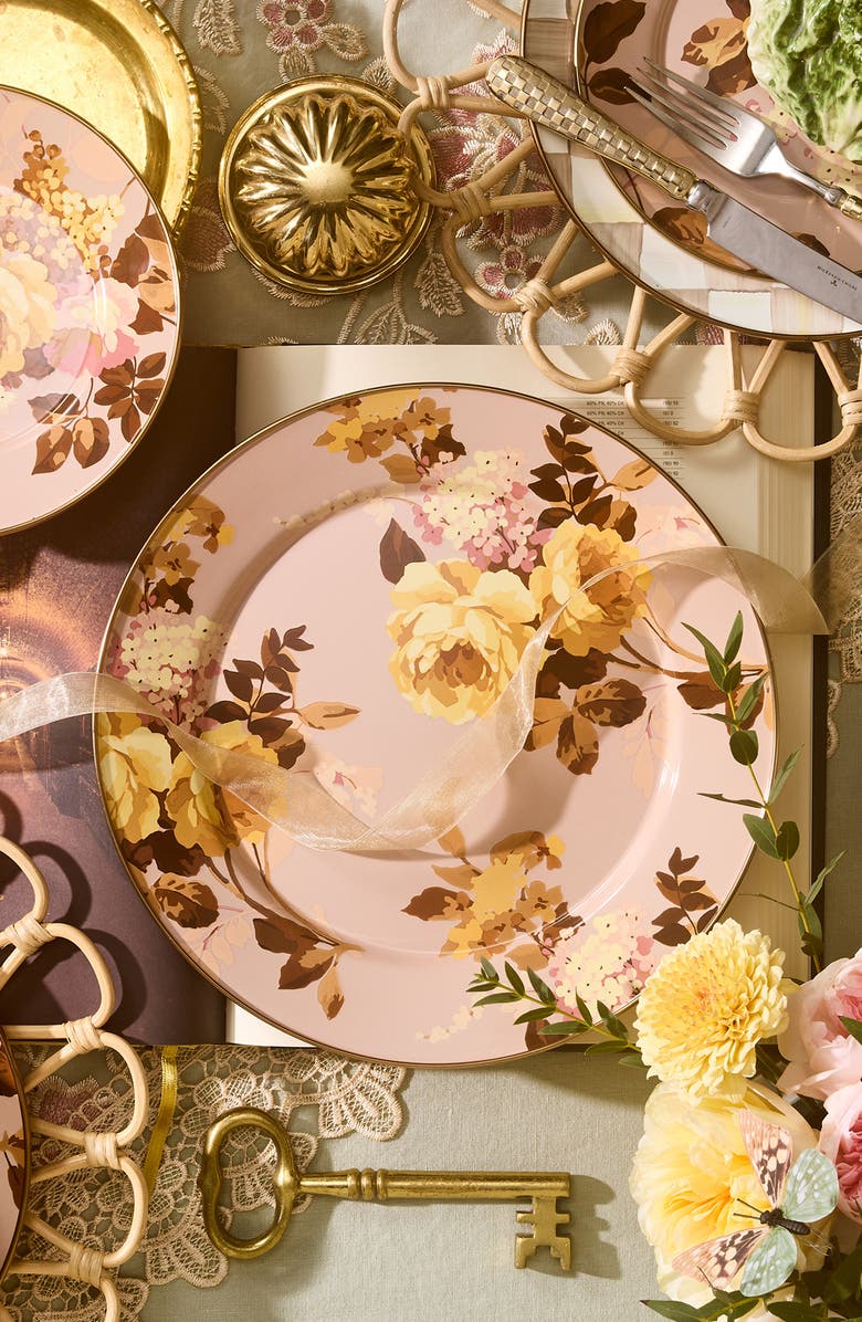 MACKENZIE CHILDS Wild Rose Mauve Charger Plate, Alternate, color, Mauve