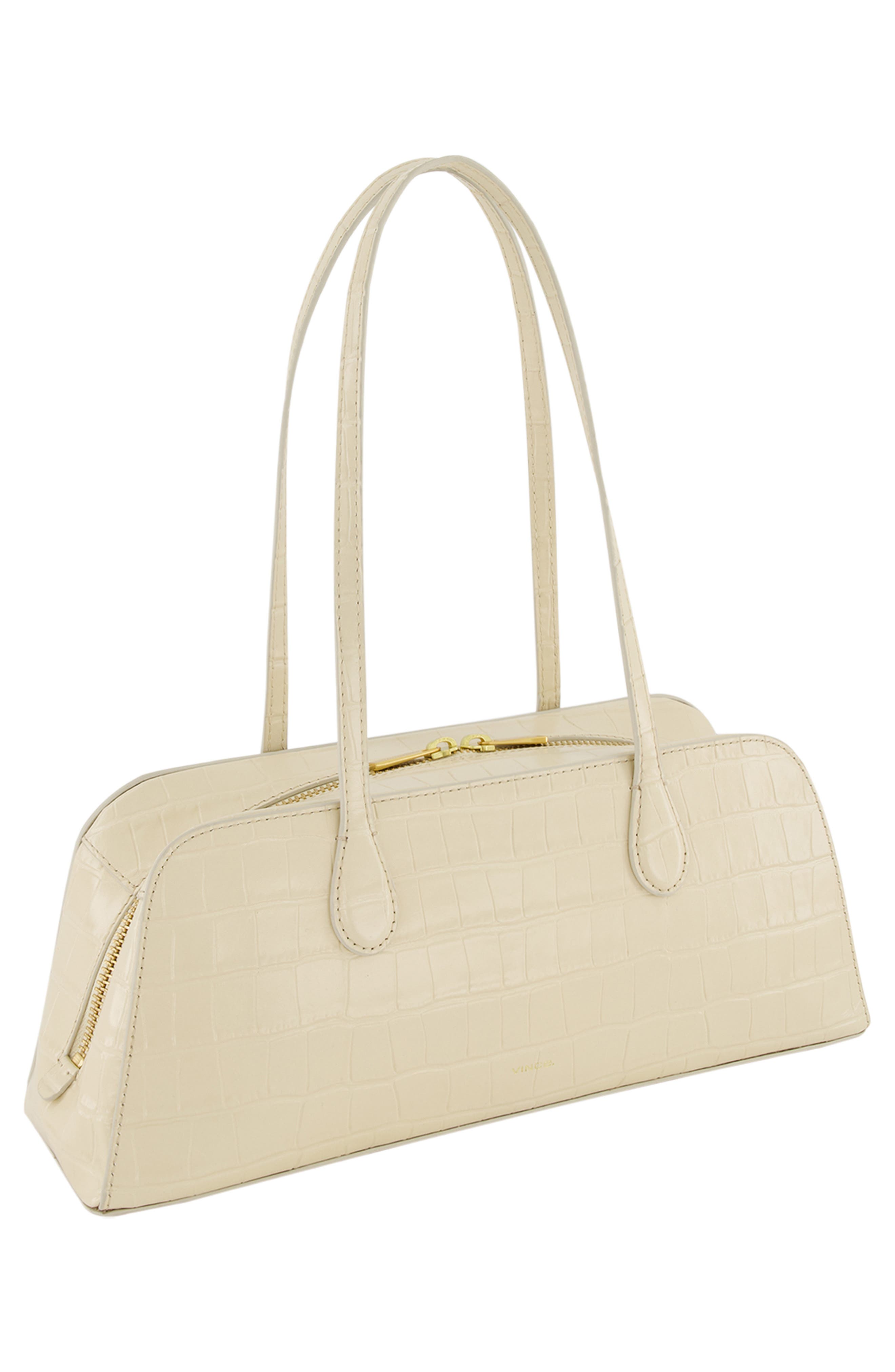 Vince Athene Croc Embossed Leather East/West Shoulder Bag, Alternate, color, Moonlight