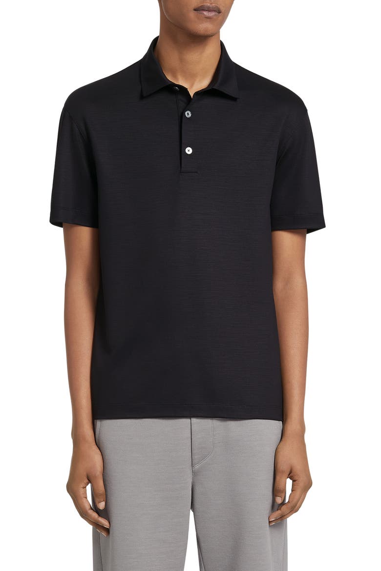 High Performance™ Wool Polo, Main, color, NAVY