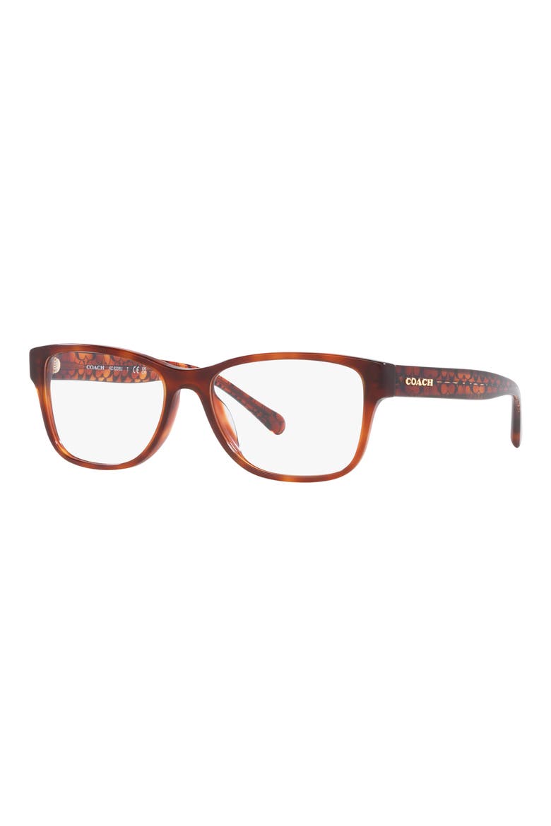 54mm Rectangular Optical Glasses, Alternate, color, BROWN TORT