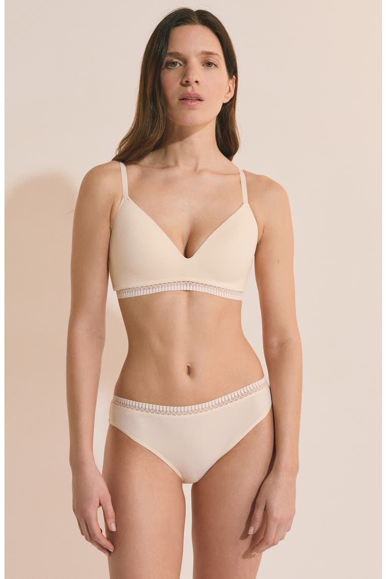 Happily Stretch Cotton High Cut Briefs, Alternate, color, VANILLA