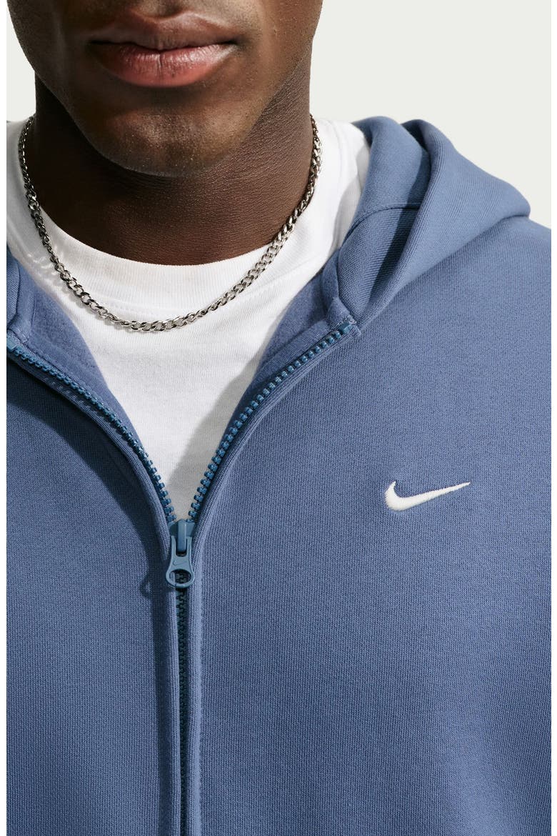 Solo Swoosh Full Zip Fleece Hoodie, Alternate, color, DIFFUSED BLUE/ SAIL