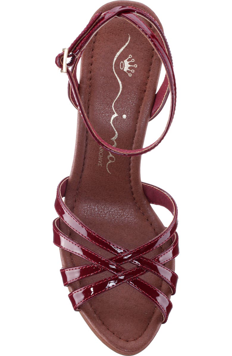 Nina Remi Ankle Strap Platform Sandal, Alternate, color, Bordo