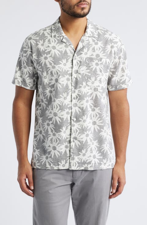Waimea Short Sleeve Linen Blend Camp Shirt
