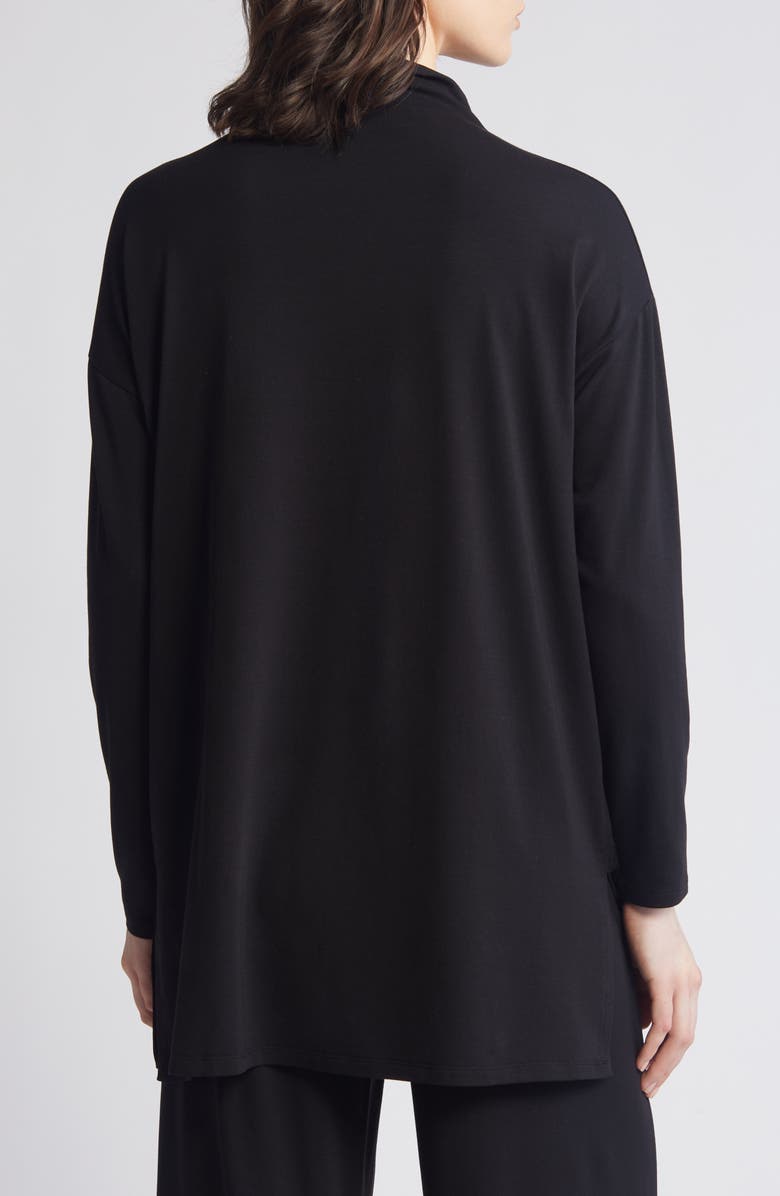 Funnel Neck Long Sleeve Boxy Tunic Top