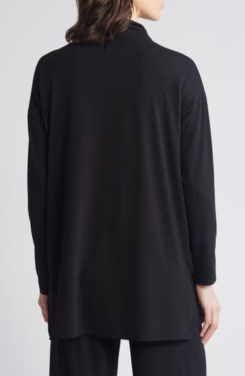 Eileen Fisher Funnel Neck Long Sleeve Boxy Tunic Top | Nordstrom