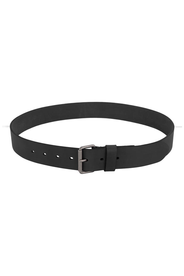 Leather Belt, Main, color, BLACK