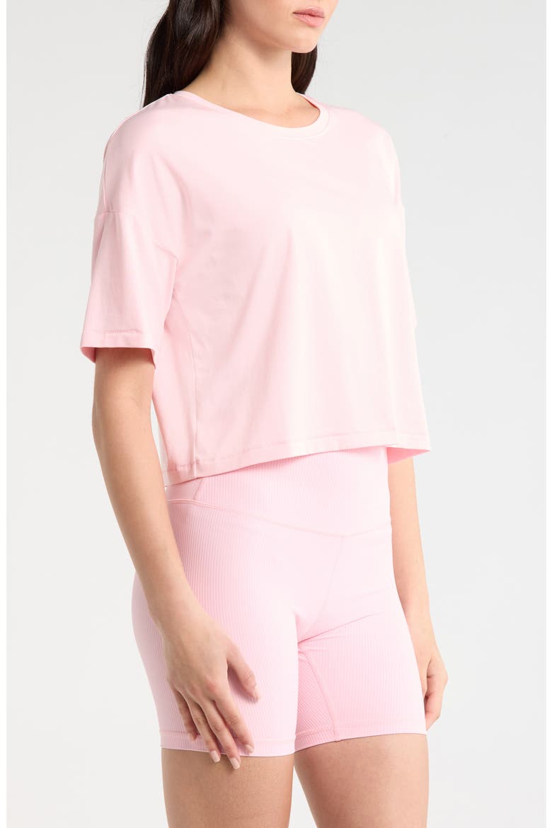 Pima Cotton Boxy Crop T-Shirt, Alternate, color, BABY PINK