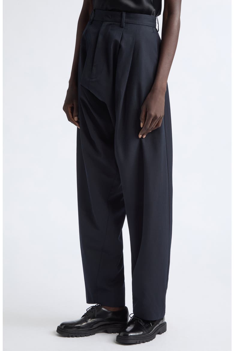 Baggy Fit Draped Pleated Pants, Alternate, color, NAVY