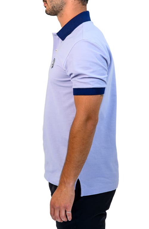 Maceoo Mozartspecktip Stretch Nylon Polo In Blue