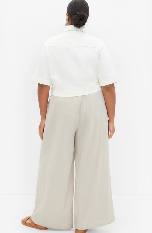 Shop City Chic Millie Short Sleeve Denim Jacket In Ivory