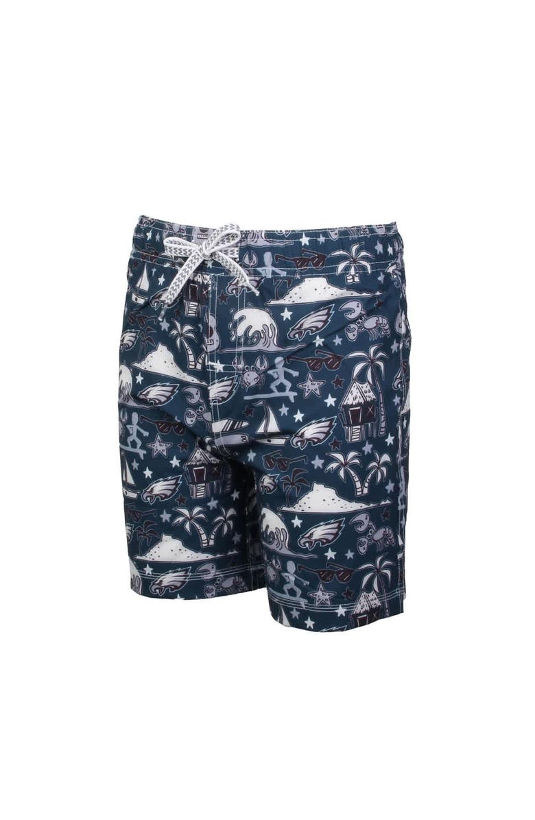 Wes & Willy Youth Wes & Willy  Midnight Green Philadelphia Eagles Luau Swim Trunks, Alternate, color, Green