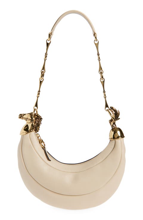 Chain Horse Leather Hobo Bag