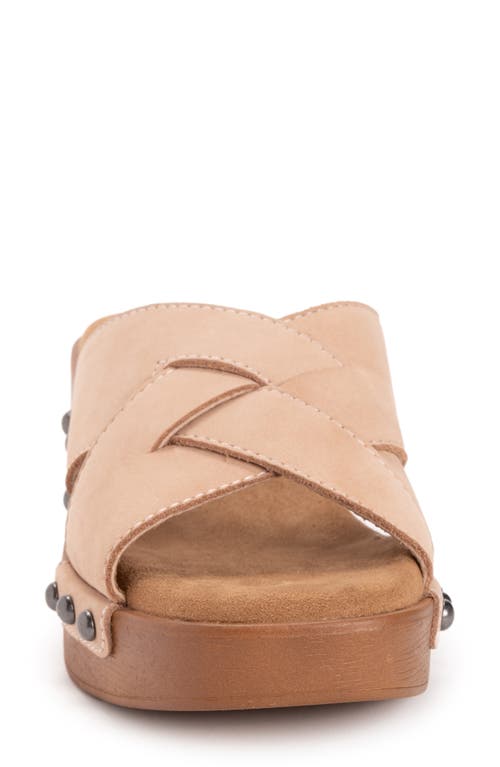 Muk Luks Cadence Wedge Sandal In Blush Nubuck