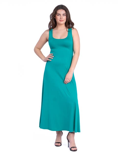 Slim Fit A-Line Sleeveless Maxi Dress