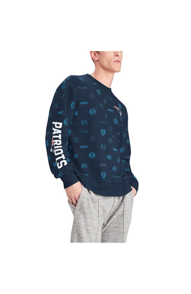 Tommy Hilfiger Men's Tommy Hilfiger Navy New England Patriots Reid Graphic Pullover Sweatshirt, Alternate, color, 