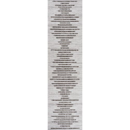 Jonathan Y Zolak Berber Stripe Geometric Indoor/outdoor Area Rug In Ivory/black