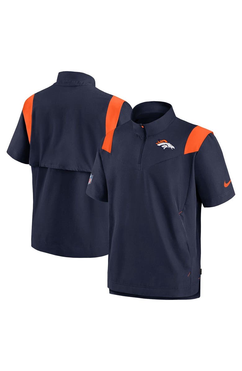 Nike Men's Nike Navy Denver Broncos Sideline Coaches Chevron Lockup Pullover Top, Main, color, Navy