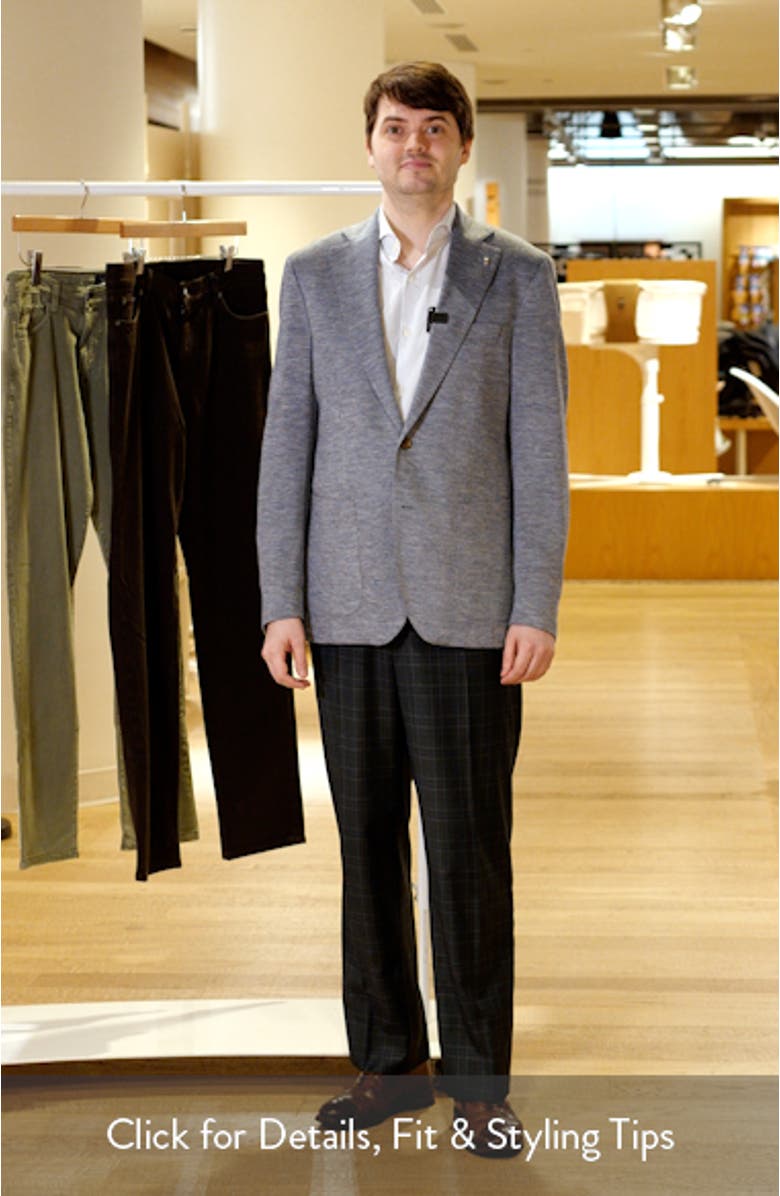 Hartford Blue Knit Wool & Silk Blend Mélange Sport Coat, sales video thumbnail