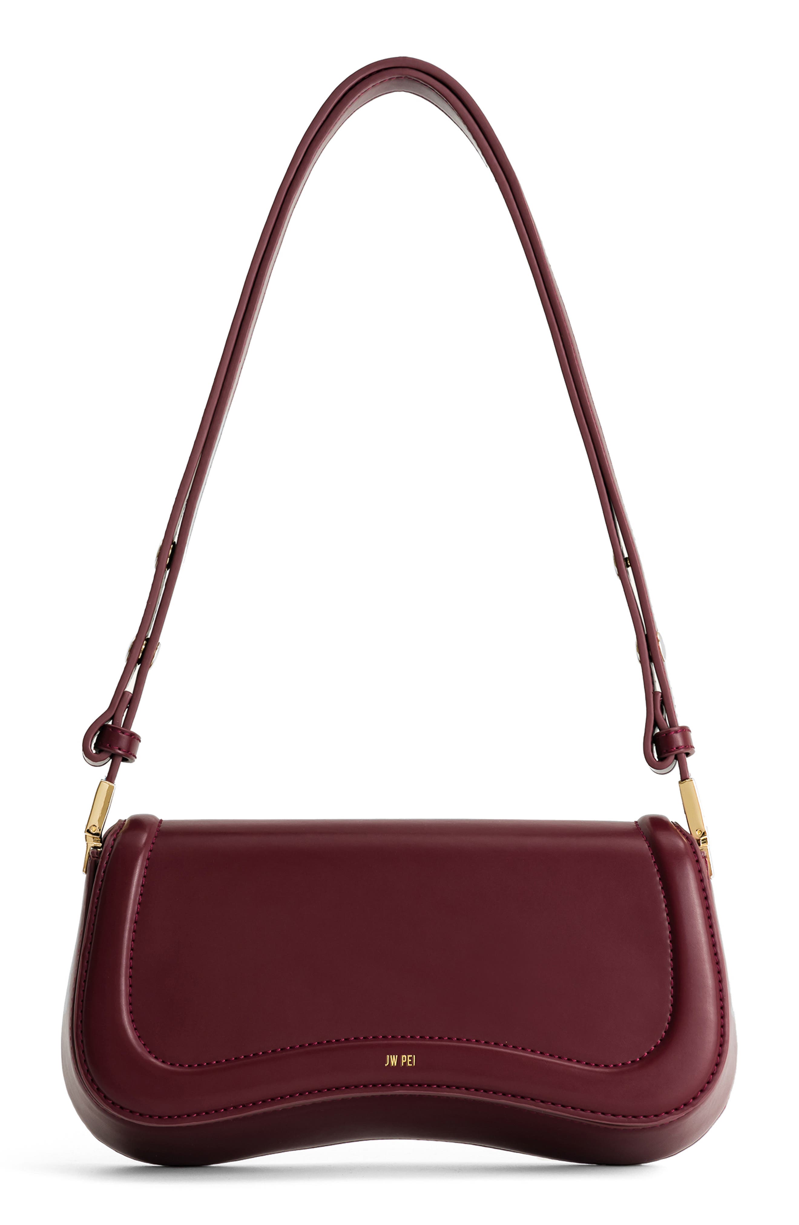 JW PEI Joy Faux Leather Shoulder Bag in Deep Claret 