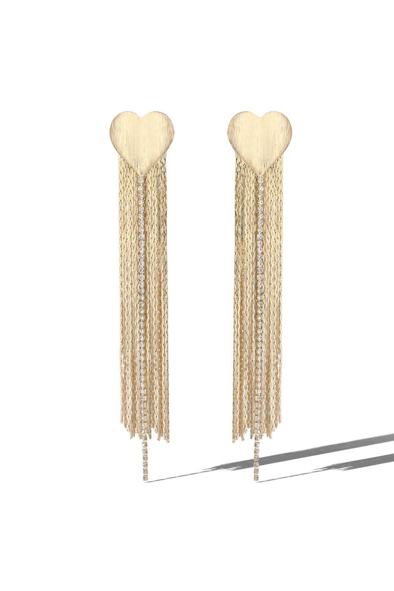 Gold Chain Tassel Earrings, Main, color, Gold