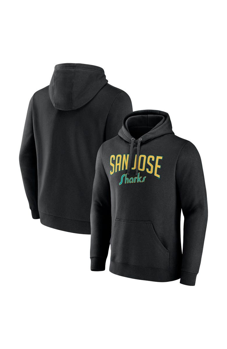 FANATICS Men's Fanatics Branded Black San Jose Sharks Special Edition 2.0 Wordmark Pullover Hoodie, Main, color, Black