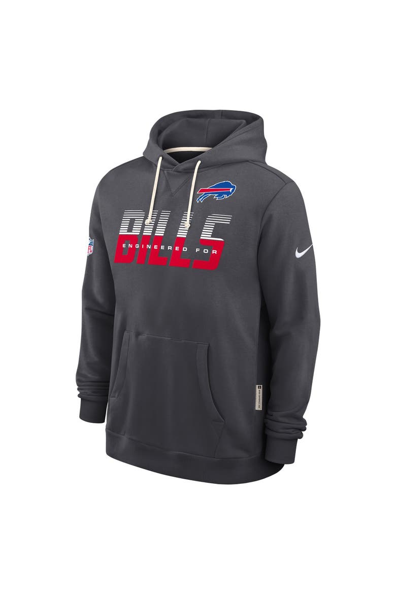 Men's Nike Charcoal Buffalo Bills Sideline Standard Issue Top Prospect Dri-FIT Hoodie, Alternate, color, Charcoal