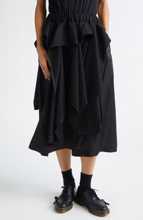 Noir Kei Ninomiya Deconstructed Wool Gabardine Midi Skirt in Black  product