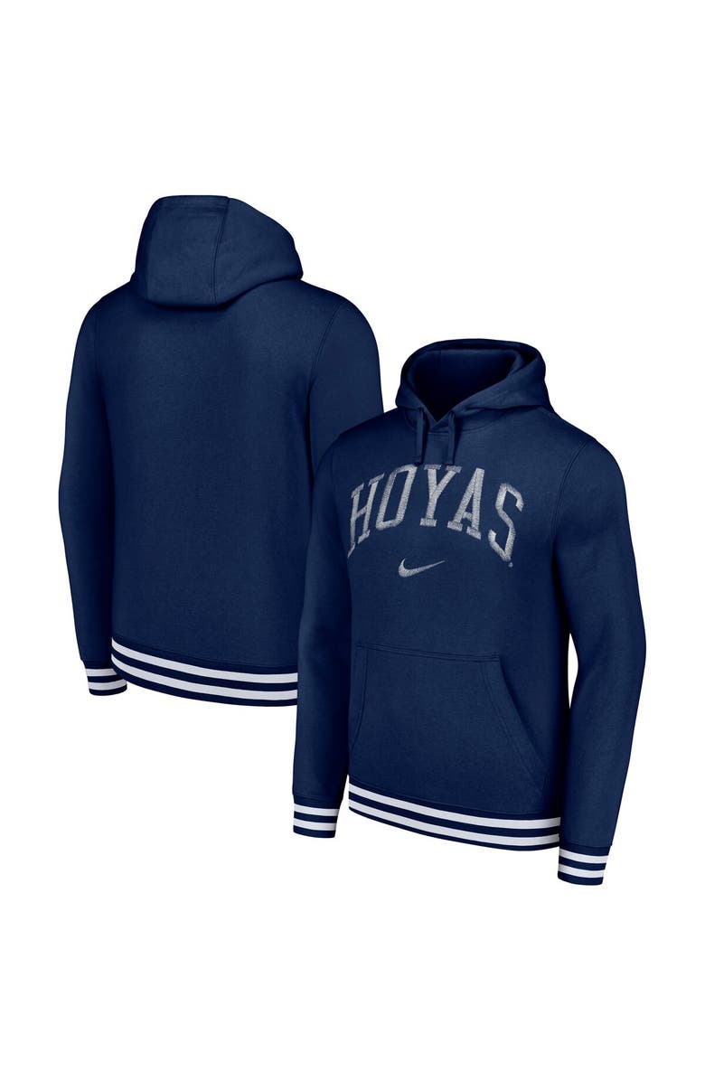 Nike Men's Nike Navy Georgetown Hoyas Sketch Retro Pullover Hoodie, Alternate, color, 
