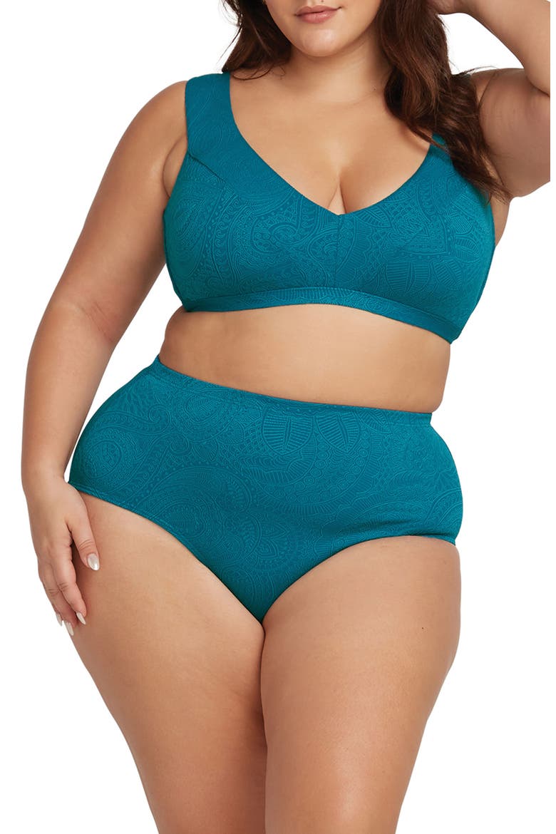 Renoir High Waist Bikini Bottoms, Alternate, color, JEWEL